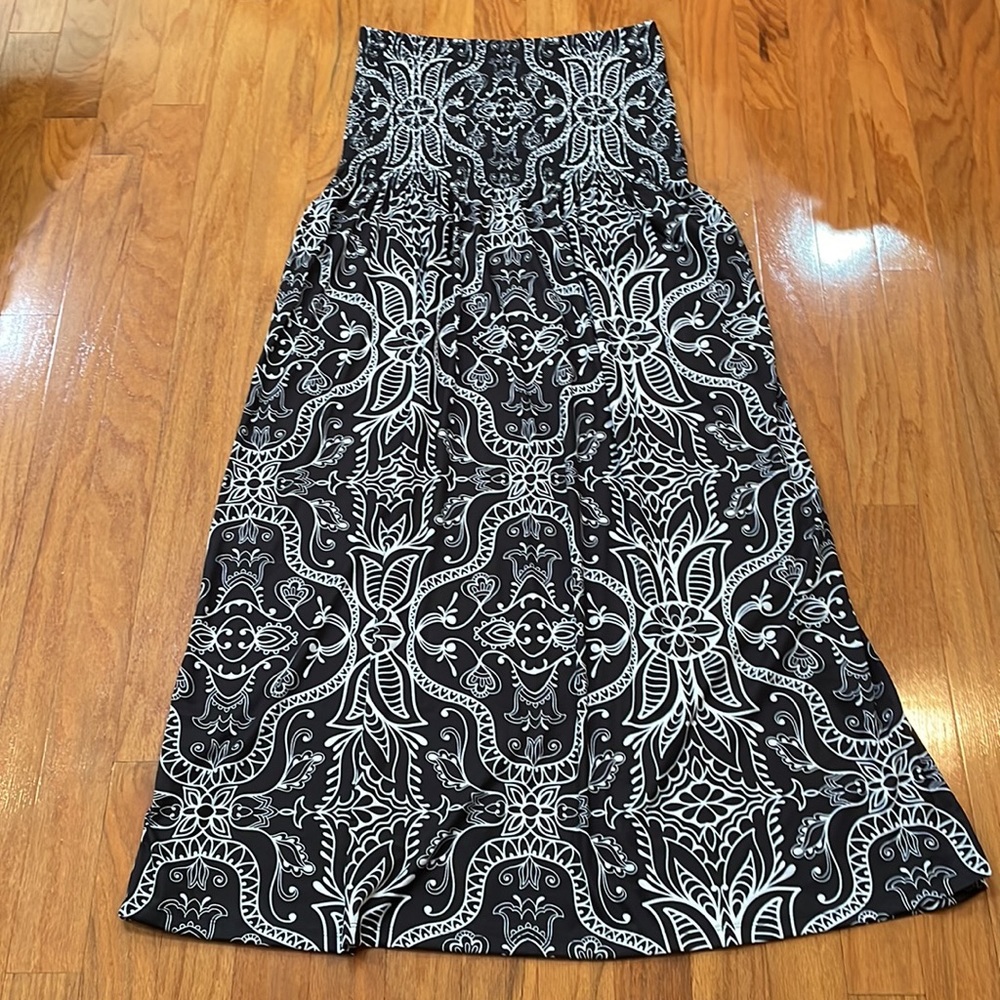 Black & White print strapless tube top dress size 4X breezy carefree vacation